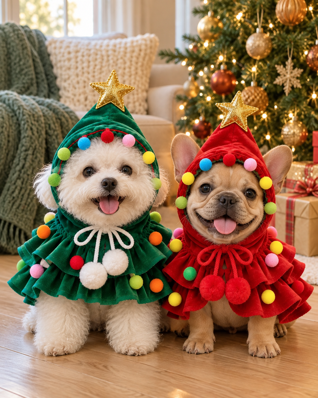 Christmas Tree Cape Costume for Dogs