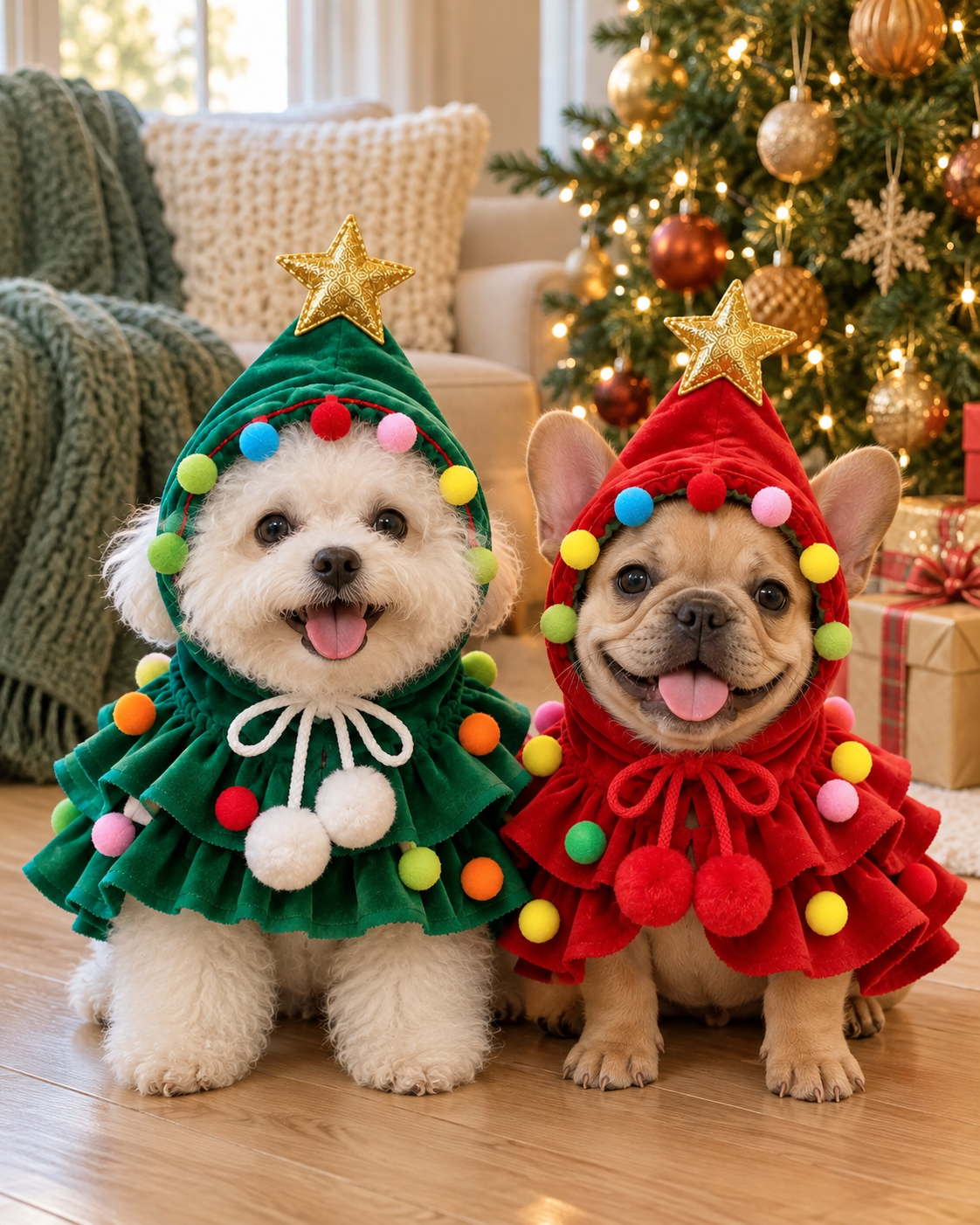 Christmas Tree Cape Costume for Dogs